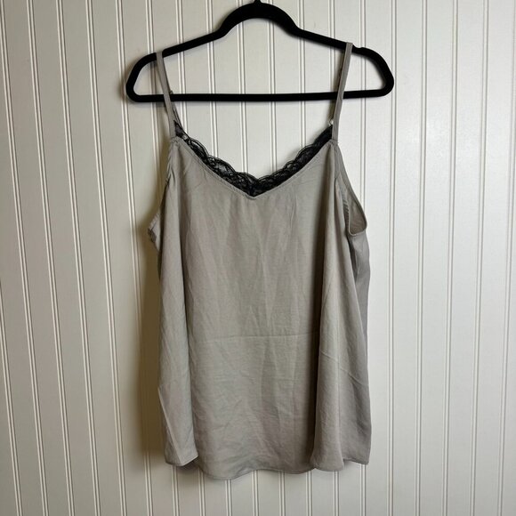 Torrid NWT Sophie Lace Trim Swing Cami Light Grey O12 - Picture 4 of 9